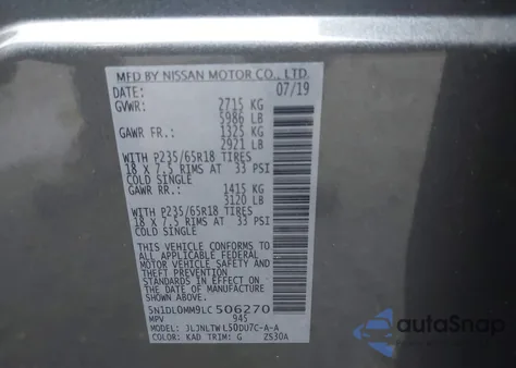 2020 Infiniti Qx60 Luxe Awd from USA, damaged, VIN 5N1DL0MM9LC506270